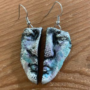 Ceramic portrait earrings